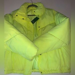XXL Wild Fable neon yellow puffer jacket NWT